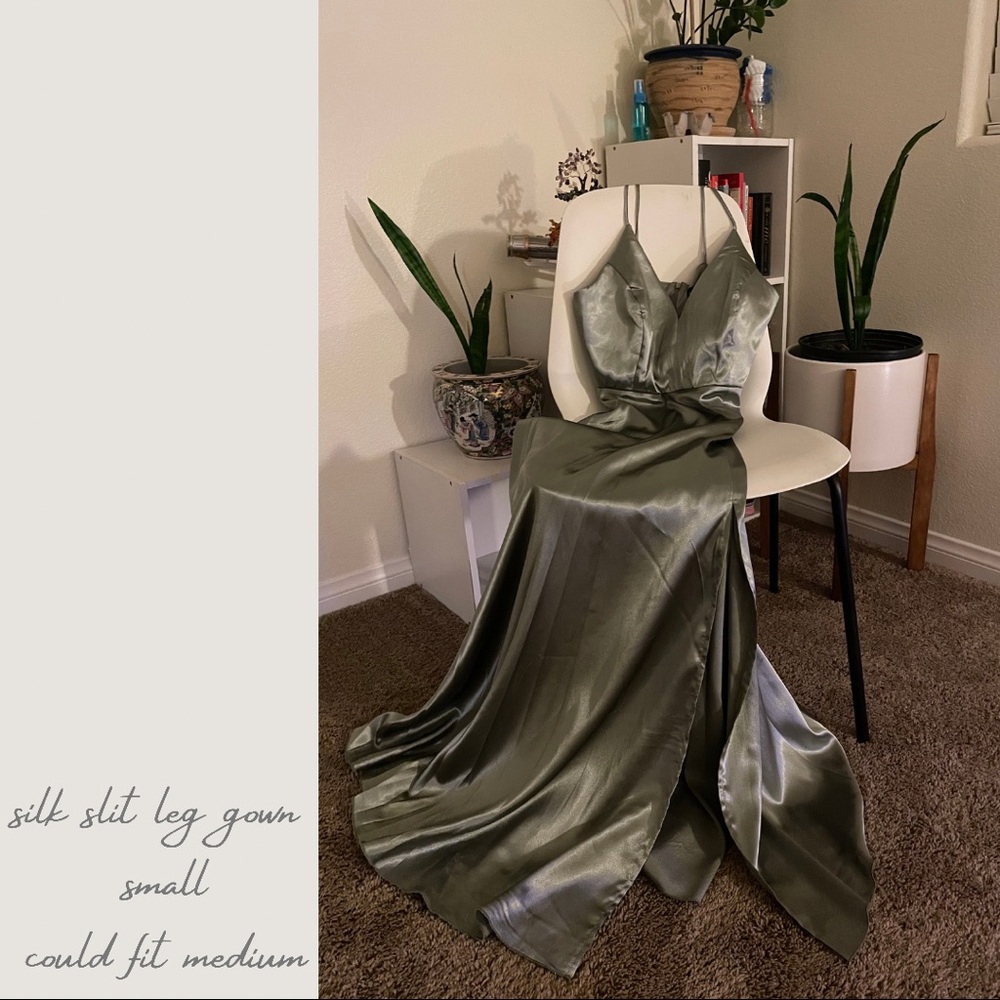 Silk split leg gown